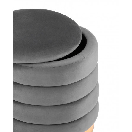 Франсис с ящиком велюр серый с декорированным основанием