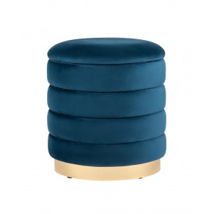 с ящиком Франсис велюр синий с декорированным основанием