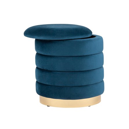 с ящиком Франсис велюр синий с декорированным основанием