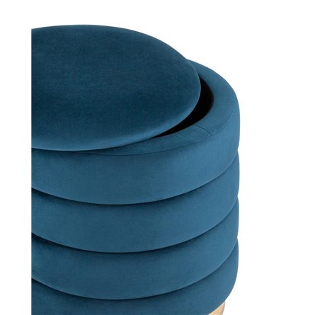 с ящиком Франсис велюр синий с декорированным основанием