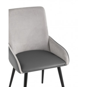 Мюнхен экокожа серая велюр серый