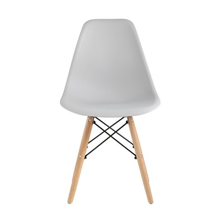 Eames Style DSW светло-серый, литой полипропилен, стальной каркас, натуральный массив бука