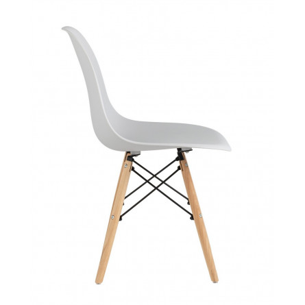 Eames Style DSW светло-серый, литой полипропилен, стальной каркас, натуральный массив бука