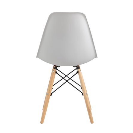 Eames Style DSW светло-серый, литой полипропилен, стальной каркас, натуральный массив бука