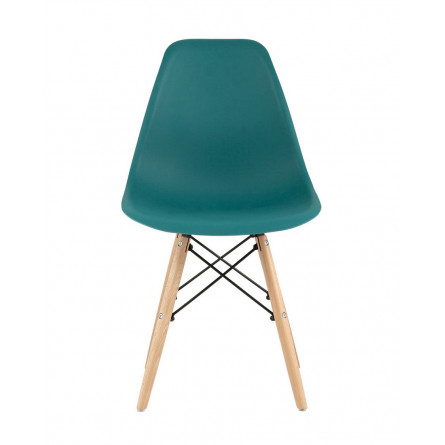 Eames Style DSW темно-бирюзовый, литой полипропилен, стальной каркас, натуральный массив бука