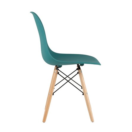 Eames Style DSW темно-бирюзовый, литой полипропилен, стальной каркас, натуральный массив бука