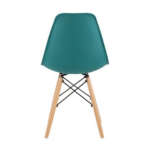 Eames Style DSW темно-бирюзовый, литой полипропилен, стальной каркас, натуральный массив бука