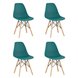 Eames Style DSW темно-бирюзовый, литой полипропилен, стальной каркас, натуральный массив бука