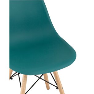Eames Style DSW темно-бирюзовый, литой полипропилен, стальной каркас, натуральный массив бука
