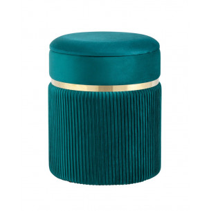 Миранда с ящиком велюр бирюзовый с декоративным золотым ободком