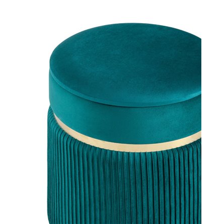 Миранда с ящиком велюр бирюзовый с декоративным золотым ободком