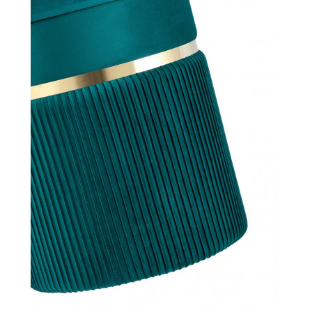 Миранда с ящиком велюр бирюзовый с декоративным золотым ободком