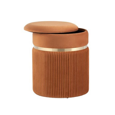 Миранда с ящиком велюр оранжевый с декоративным золотым ободком