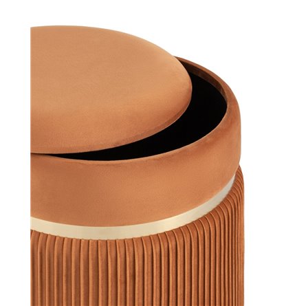 Миранда с ящиком велюр оранжевый с декоративным золотым ободком