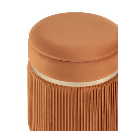 Миранда с ящиком велюр оранжевый с декоративным золотым ободком