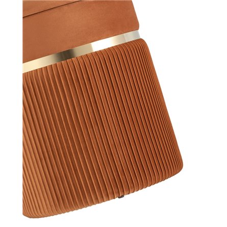 Миранда с ящиком велюр оранжевый с декоративным золотым ободком