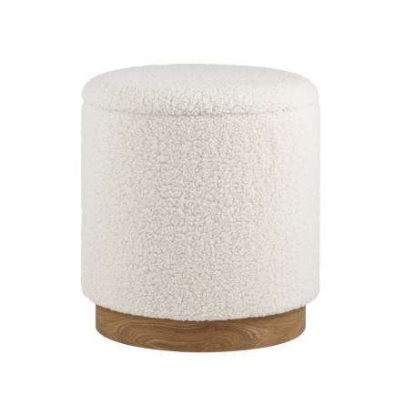 Пуф с ящиком Долли L тедди белый