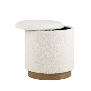 Пуф с ящиком Долли L тедди белый