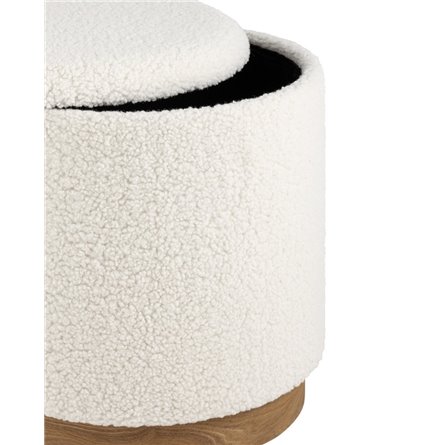 Пуф с ящиком Долли L тедди белый