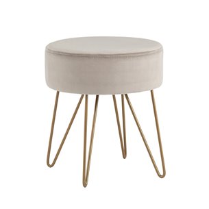 Спейси велюр серо-бежевый ножки золото