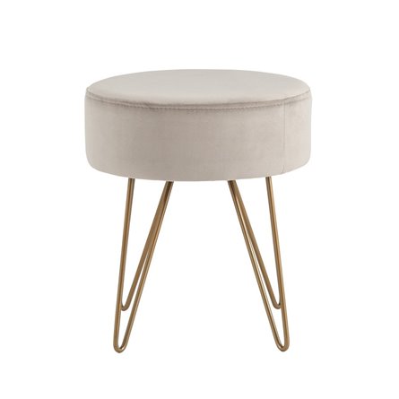 Спейси велюр серо-бежевый ножки золото