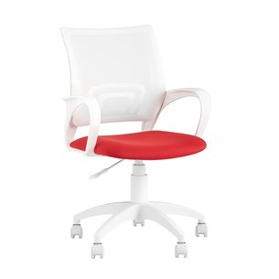 TopChairs ST-BASIC-W красная ткань крестовина белый пластик