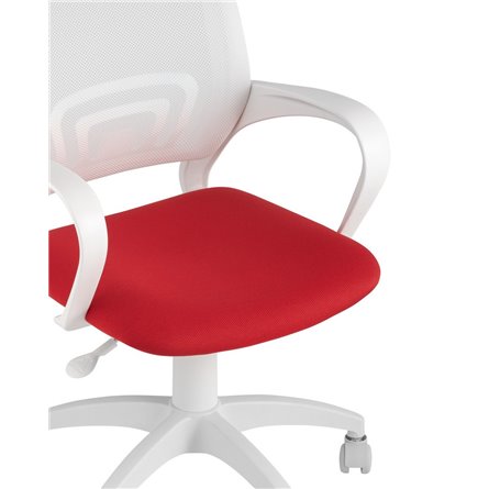 TopChairs ST-BASIC-W красная ткань крестовина белый пластик