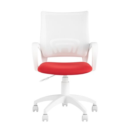 TopChairs ST-BASIC-W красная ткань крестовина белый пластик