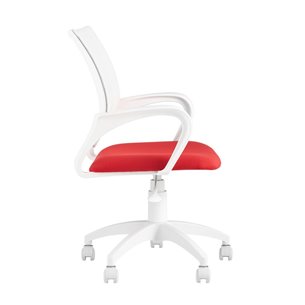 TopChairs ST-BASIC-W красная ткань крестовина белый пластик
