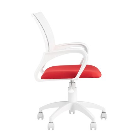 TopChairs ST-BASIC-W красная ткань крестовина белый пластик