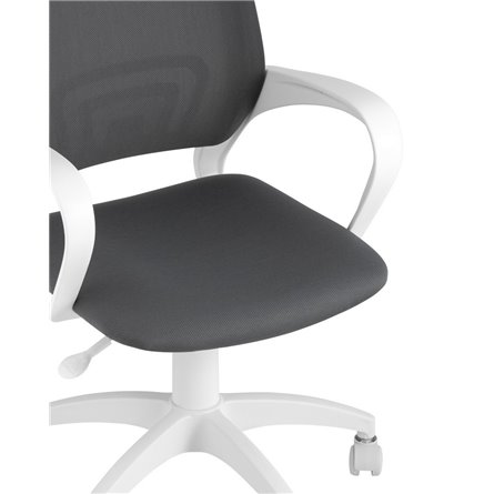 Topchairs ST-BASIC-W серая ткань крестовина белый пластик