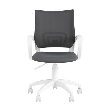 Topchairs ST-BASIC-W серая ткань крестовина белый пластик