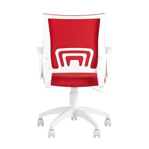 Topchairs ST-BASIC-W спинка белая сетка сиденье красная ткань крестовина белый пластик