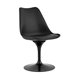 Tulip черный, ножка металлическая, сиденье и спинка из пластика, сидушка мягкая из экокожи