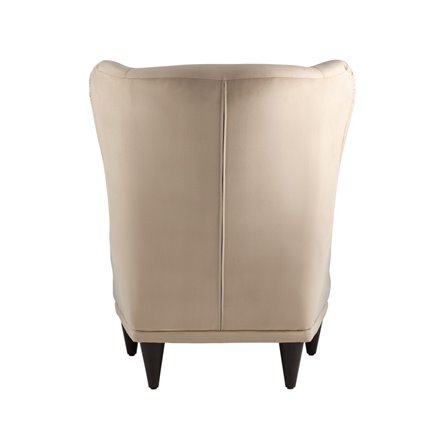 Скотт велюр бежевый с высокой спинкой и подушкой для поясницы