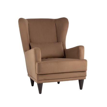 Скотт велюр капучино с высокой спинкой и подушкой для поясницы