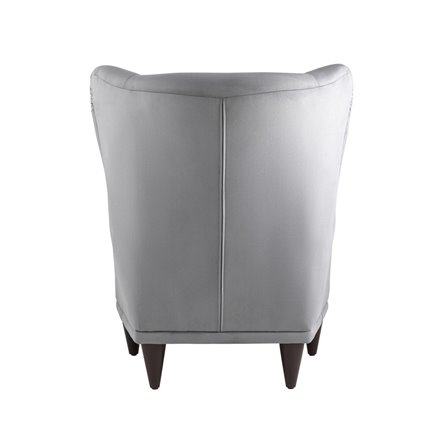 Скотт велюр серый с высокой спинкой и подушкой для поясницы