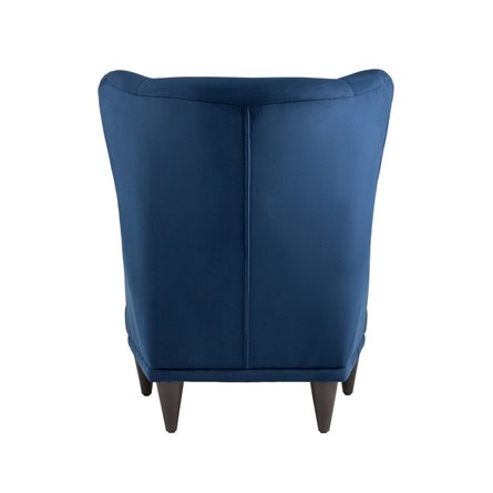 Скотт велюр темно-синий с высокой спинкой и подушкой для поясницы