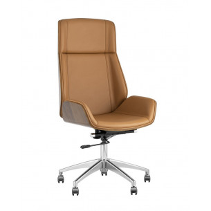 офисное TopChairs Crown коричневое для руководителя механизм качания крестовина металл