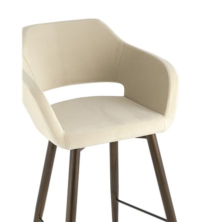 Саймон обивка велюр бежевый ножки металл темное дерево