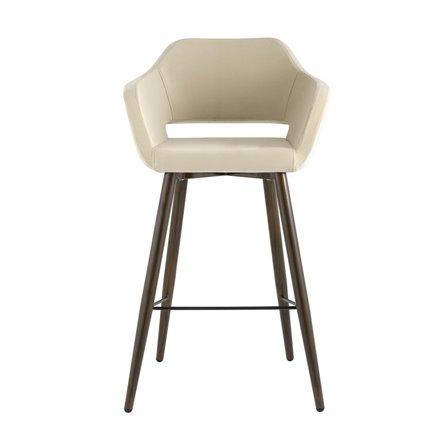 Саймон обивка велюр бежевый ножки металл темное дерево