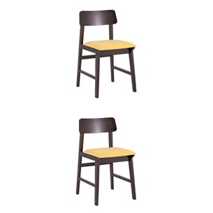 ODEN желтый мягкое сиденье из ткани, каркас из натурального массива гевеи