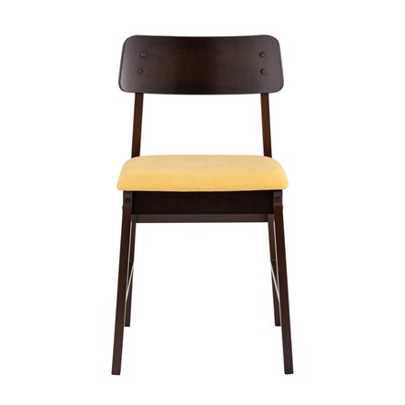 ODEN желтый мягкое сиденье из ткани, каркас из натурального массива гевеи