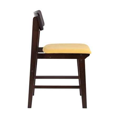 ODEN желтый мягкое сиденье из ткани, каркас из натурального массива гевеи