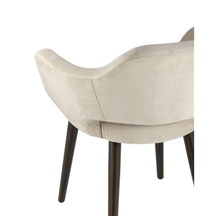 Саймон велюр бежевый ножки металл темное дерево