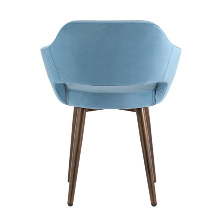 с подлокотниками Саймон велюр пыльно-голубой ножки металл под дерево