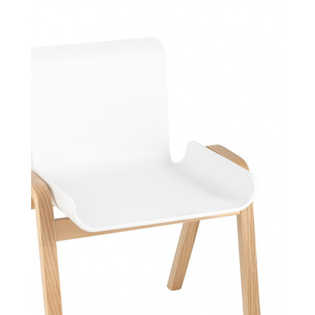 Harbour белый сиденье пластик ножки из массива дерева