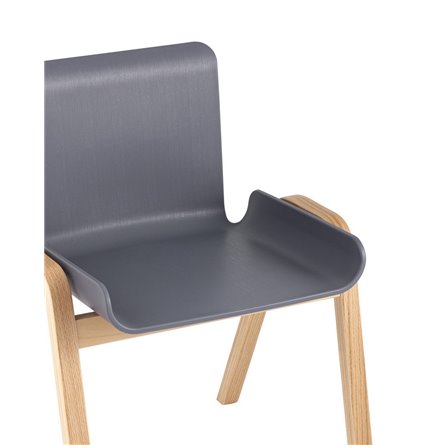 Harbour серый сиденье пластик ножки из массива дерева