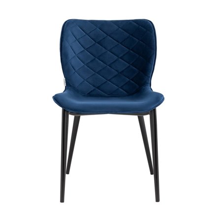 Гамми велюр синий без подлокотников с мягкой спинкой ножки металл черные