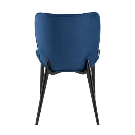 Гамми велюр синий без подлокотников с мягкой спинкой ножки металл черные